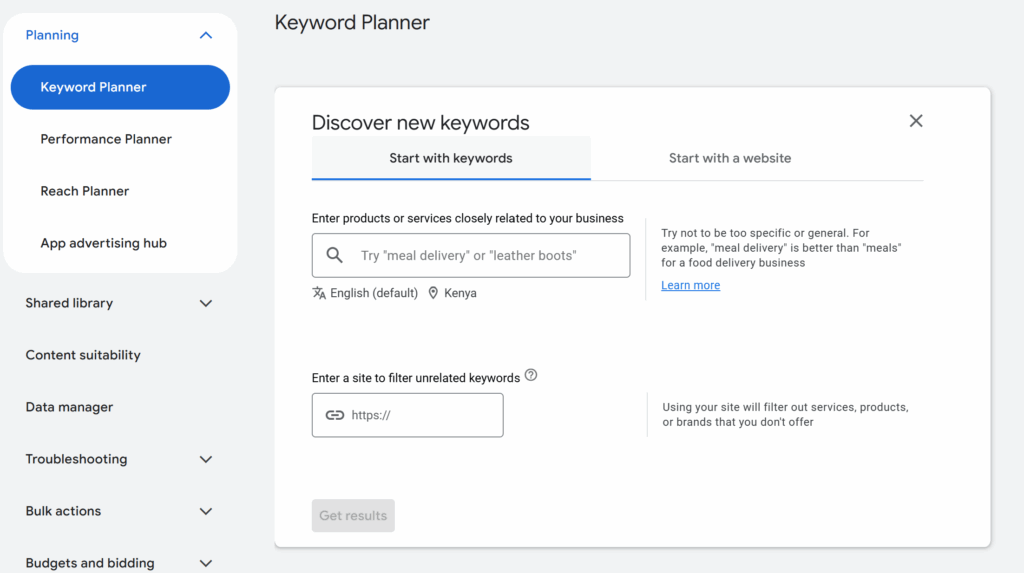 Two broad ways you can find top SEO keywords using keyword rsearch Google keyword planner